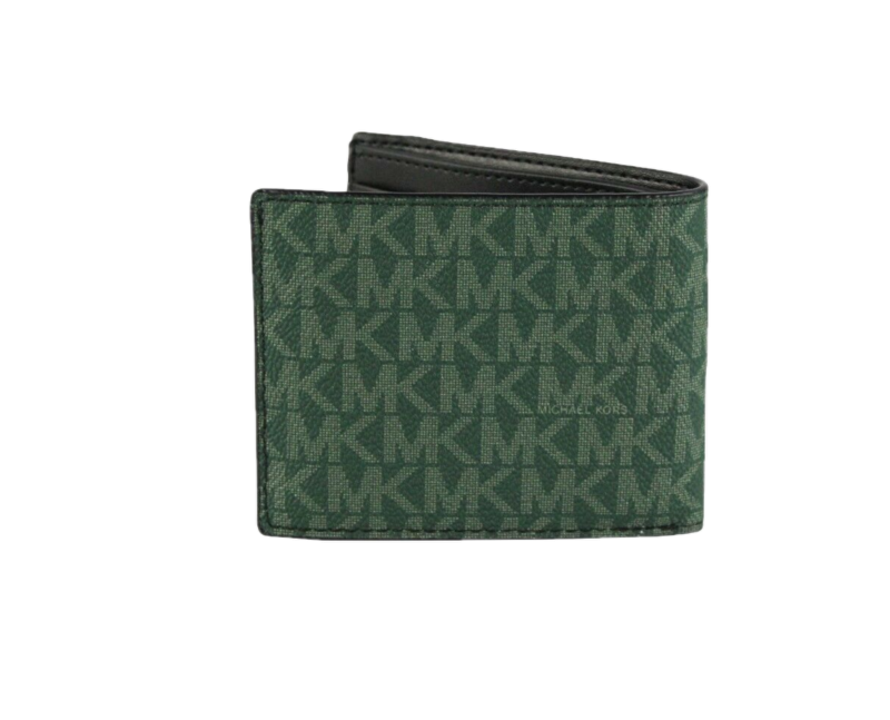 Michael Kors Gifting Slim Signature Bifold with Key Fob Box Set (Green/Marigold)