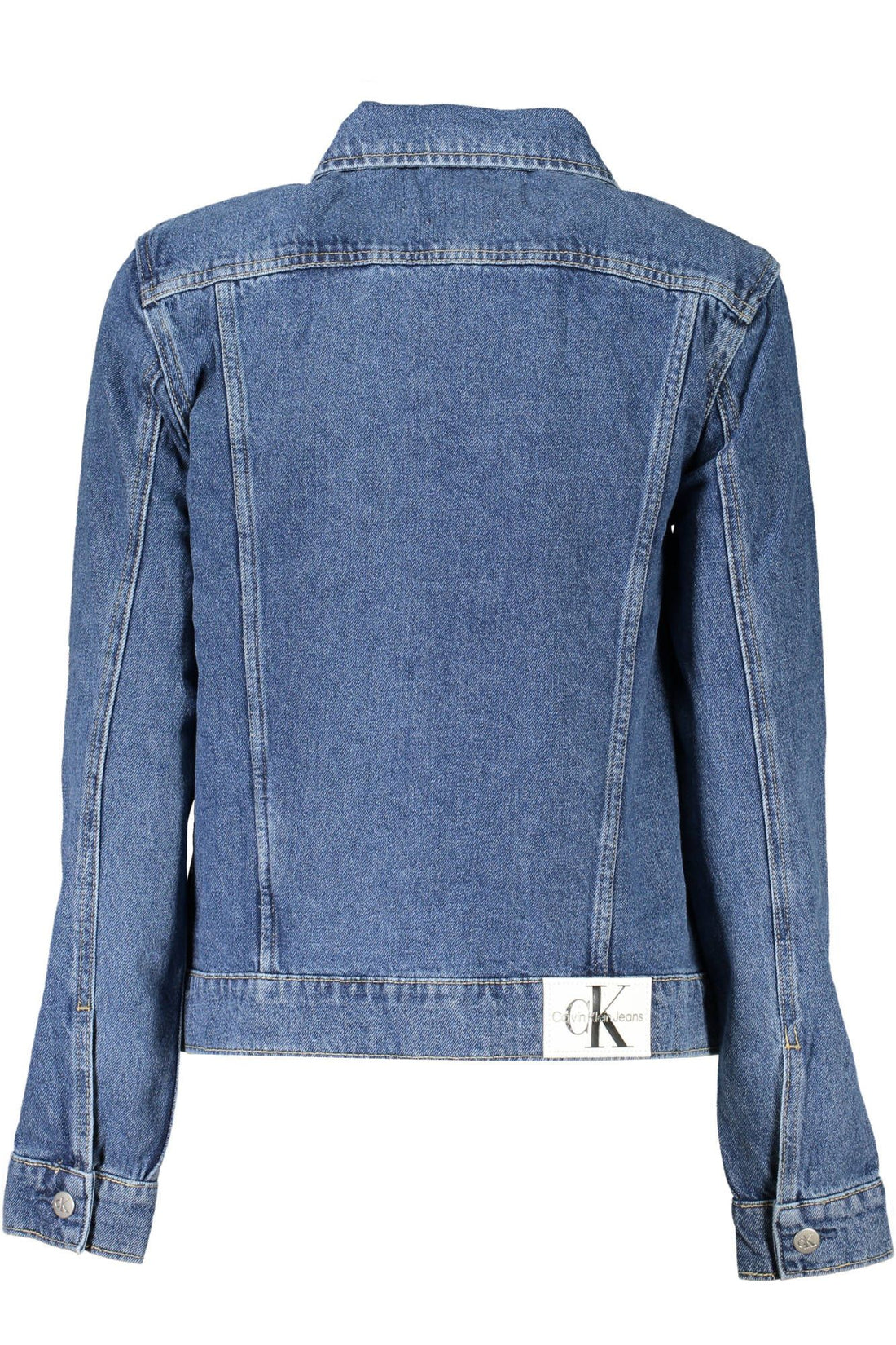 Calvin Klein Chic Washed Denim Jacket with Sleek Logo Detailing