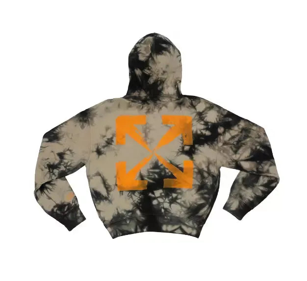 Off-White Tie Dye Print 100% Cotton Hoodie