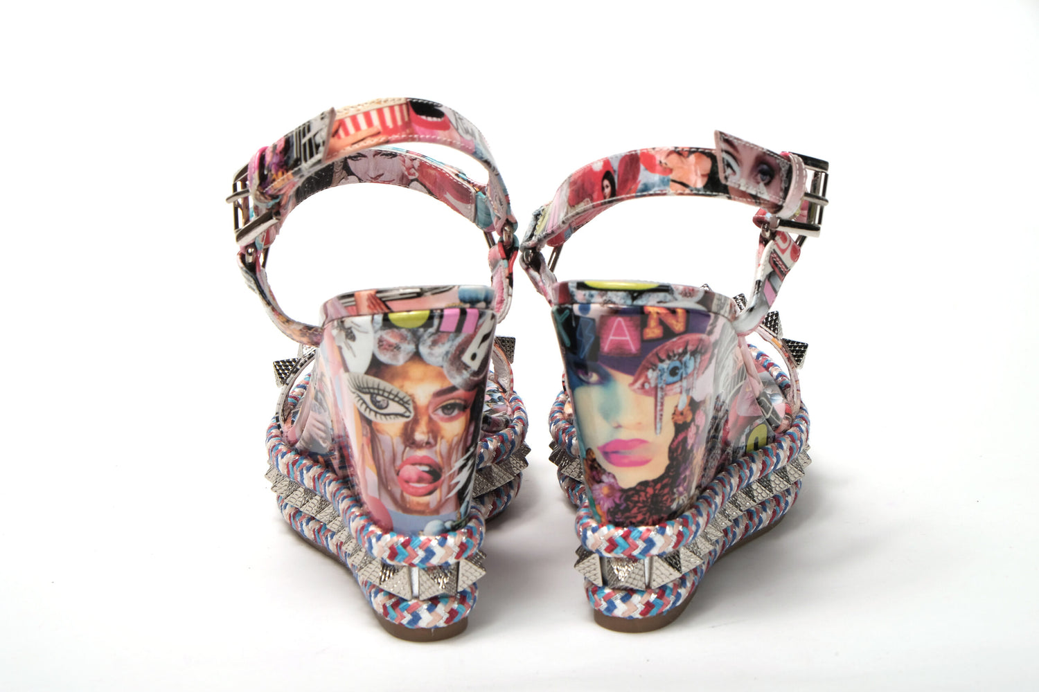 Christian Louboutin Multicolor Pyraclou 110 Patent High Heel Wedge