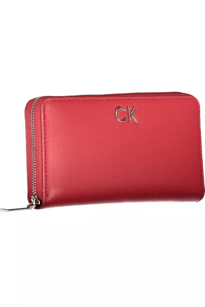 Calvin Klein Elegant Pink Polyethylene Wallet with Secure Zip