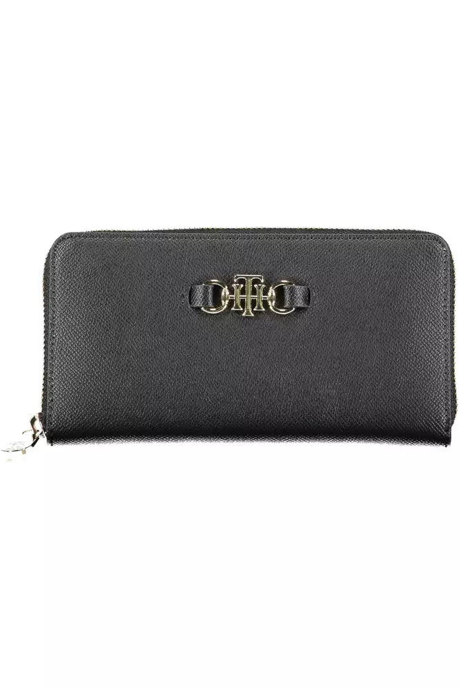 Tommy Hilfiger Elegant Black Zip Wallet with Logo