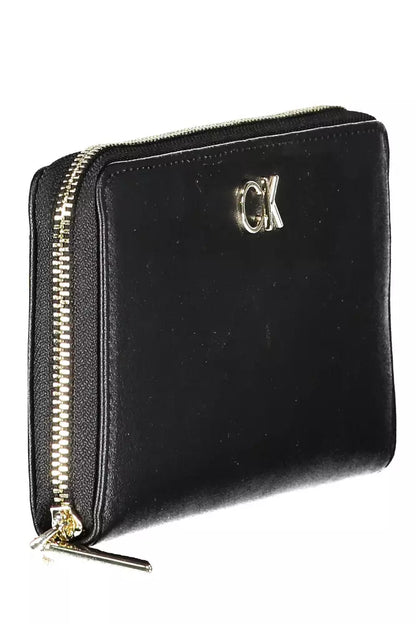 Calvin Klein Elegant Black Polyethylene Five-Compartment Wallet