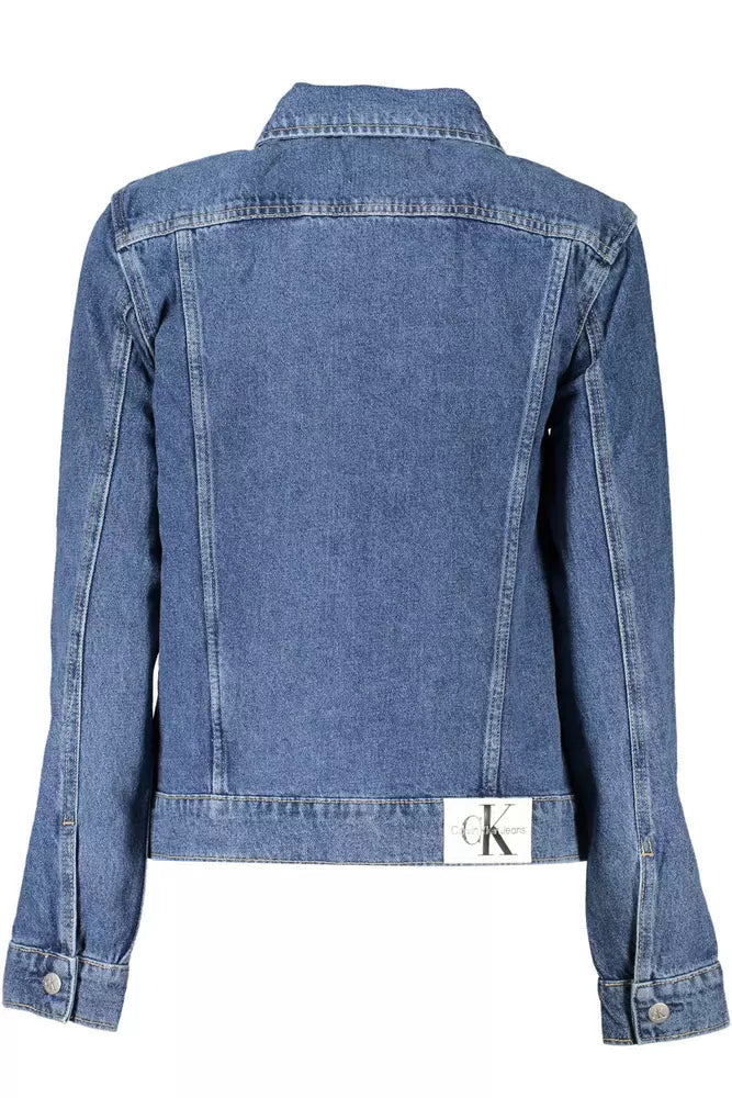 Calvin Klein Chic Washed Denim Jacket with Logo Detail