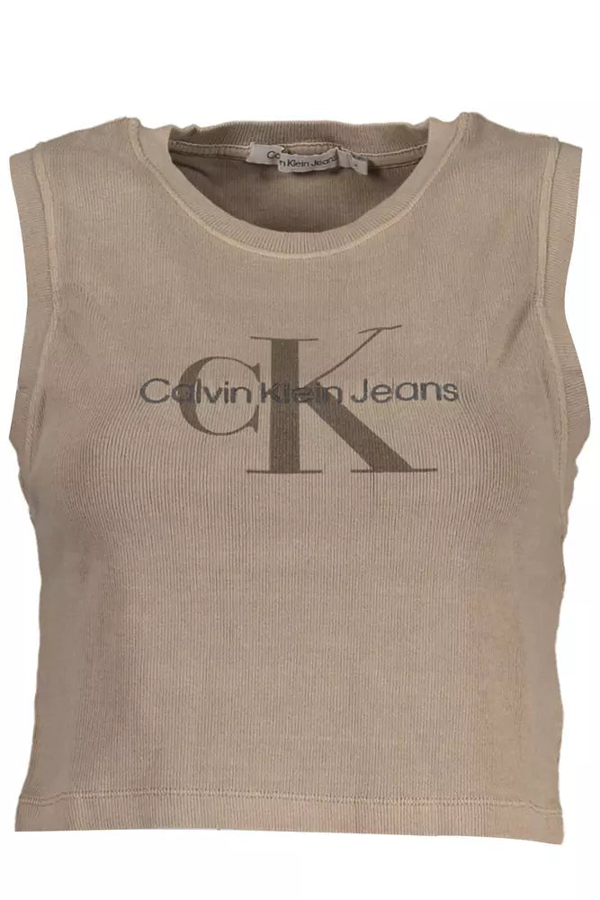 Calvin Klein Chic Brown Sleeveless Logo Top