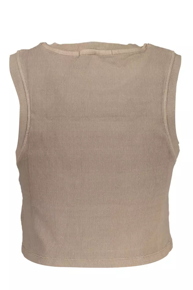 Calvin Klein Chic Brown Sleeveless Logo Top