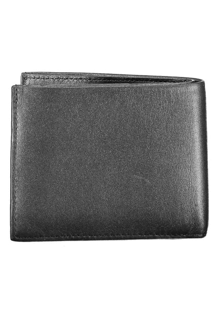 Calvin Klein Sleek Black Leather Dual-Compartment Wallet