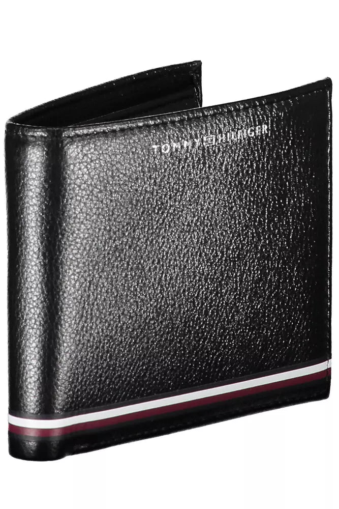 Tommy Hilfiger Elegant Black Leather Bifold Wallet