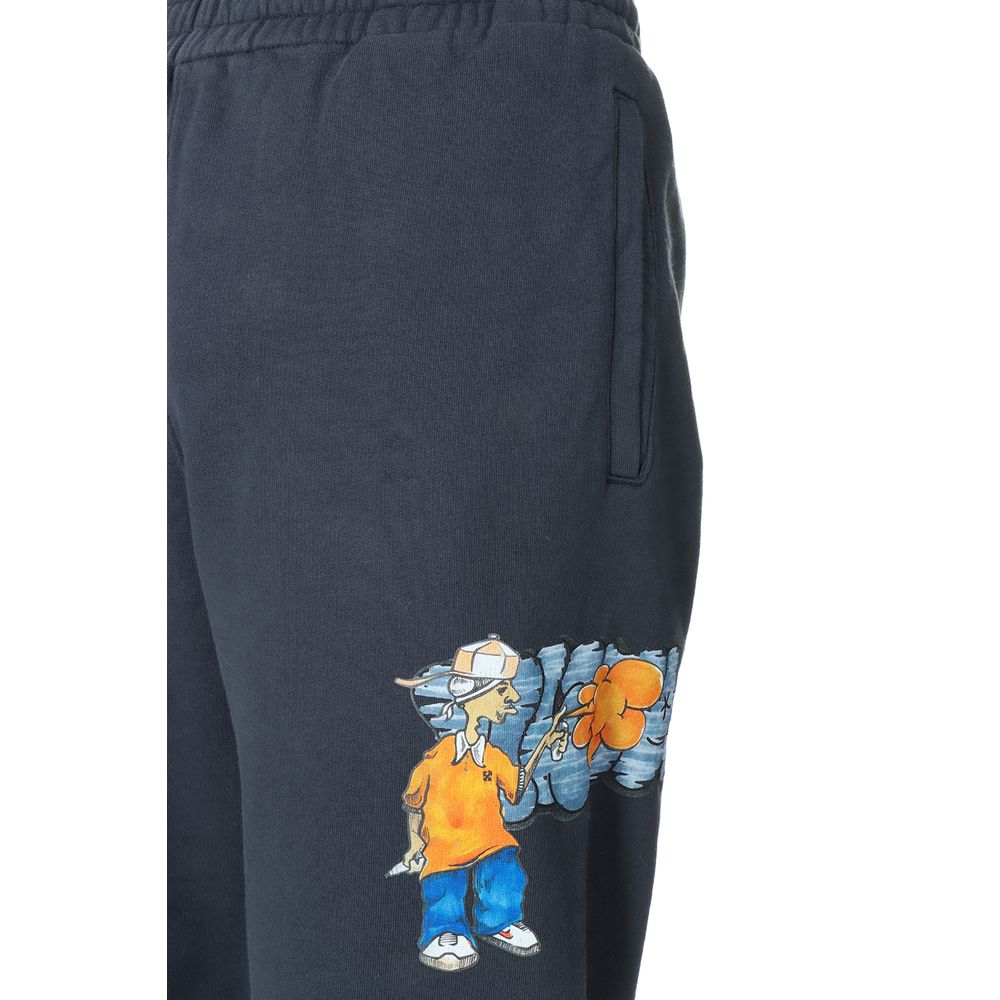 Off-White Graffiti Embroidered Cotton Tracksuit Trousers