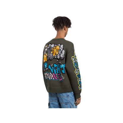 Off-White Military-Inspired Wool-Blend Graffiti Sweater