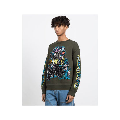 Off-White Military-Inspired Wool-Blend Graffiti Sweater