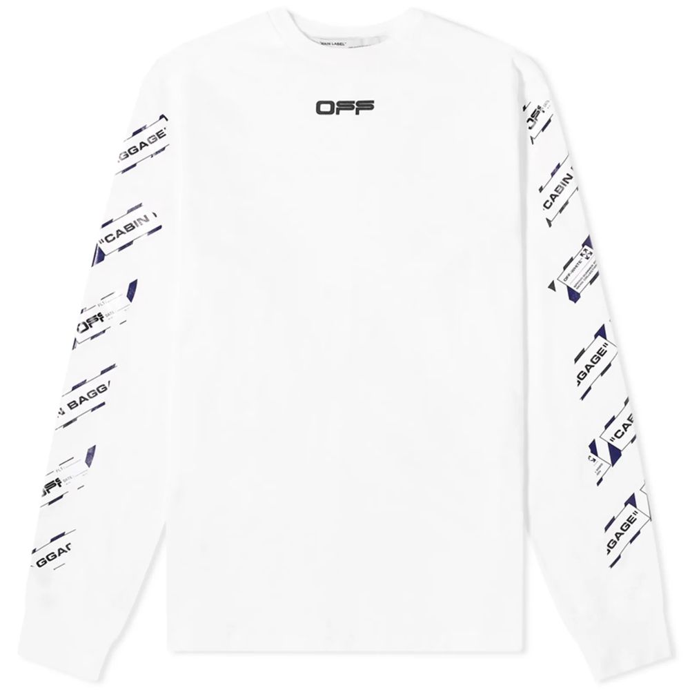 Off-White Iconic Long-Sleeved Cotton Tee in Crisp White