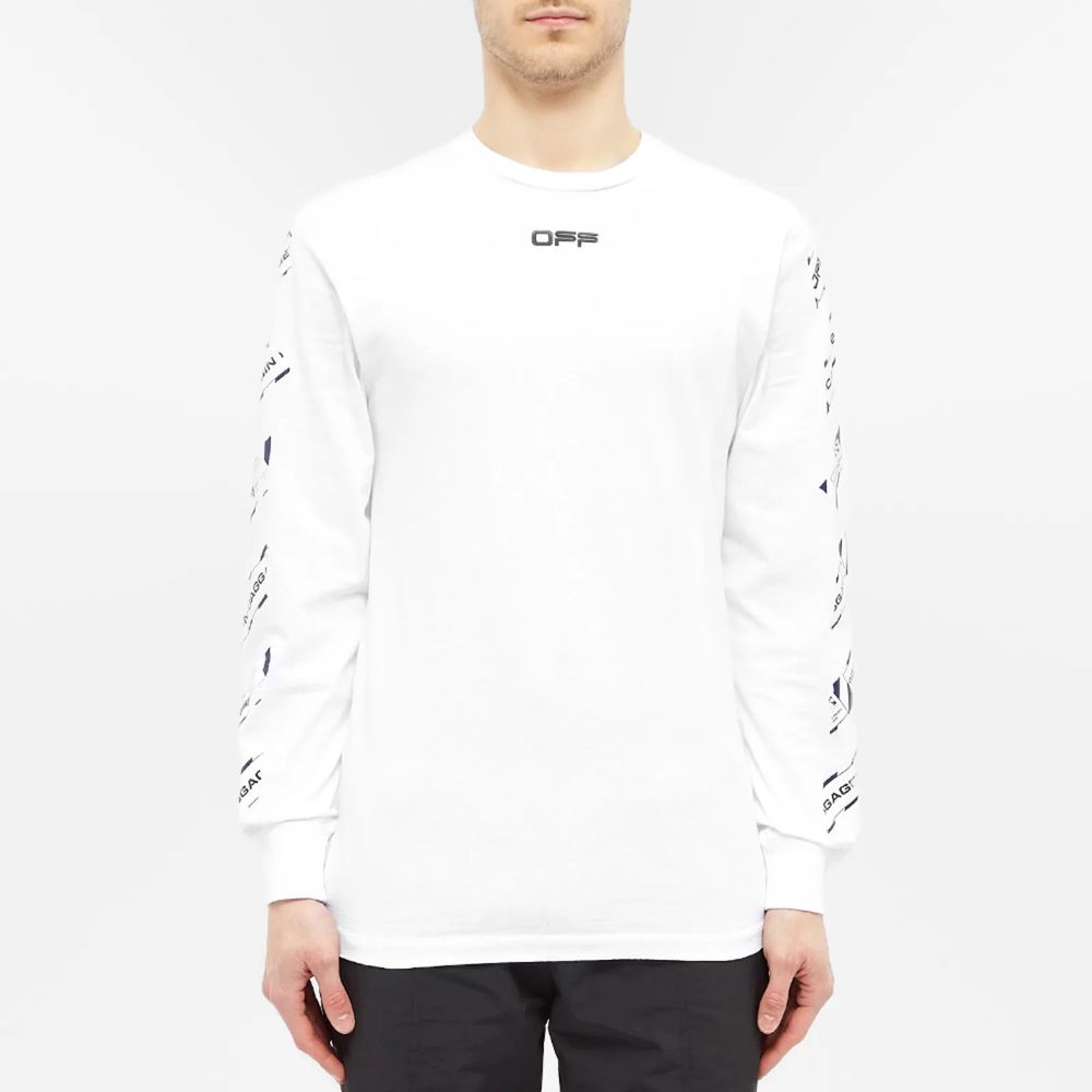 Off-White Iconic Long-Sleeved Cotton Tee in Crisp White