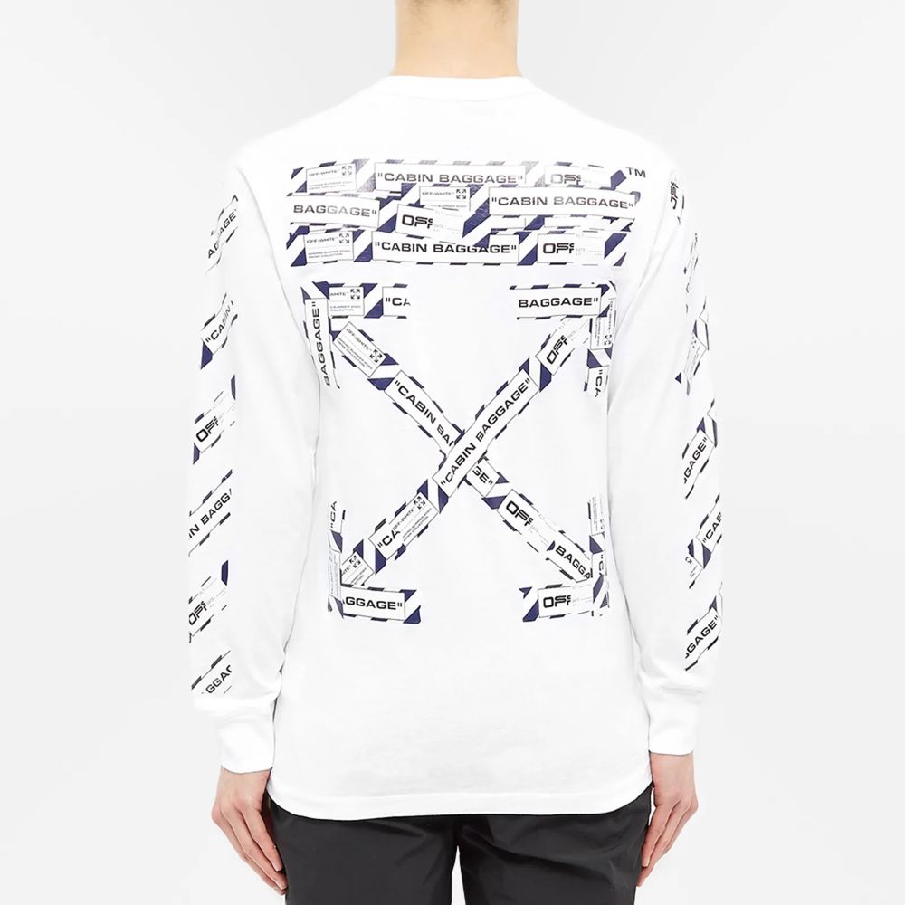 Off-White Iconic Long-Sleeved Cotton Tee in Crisp White