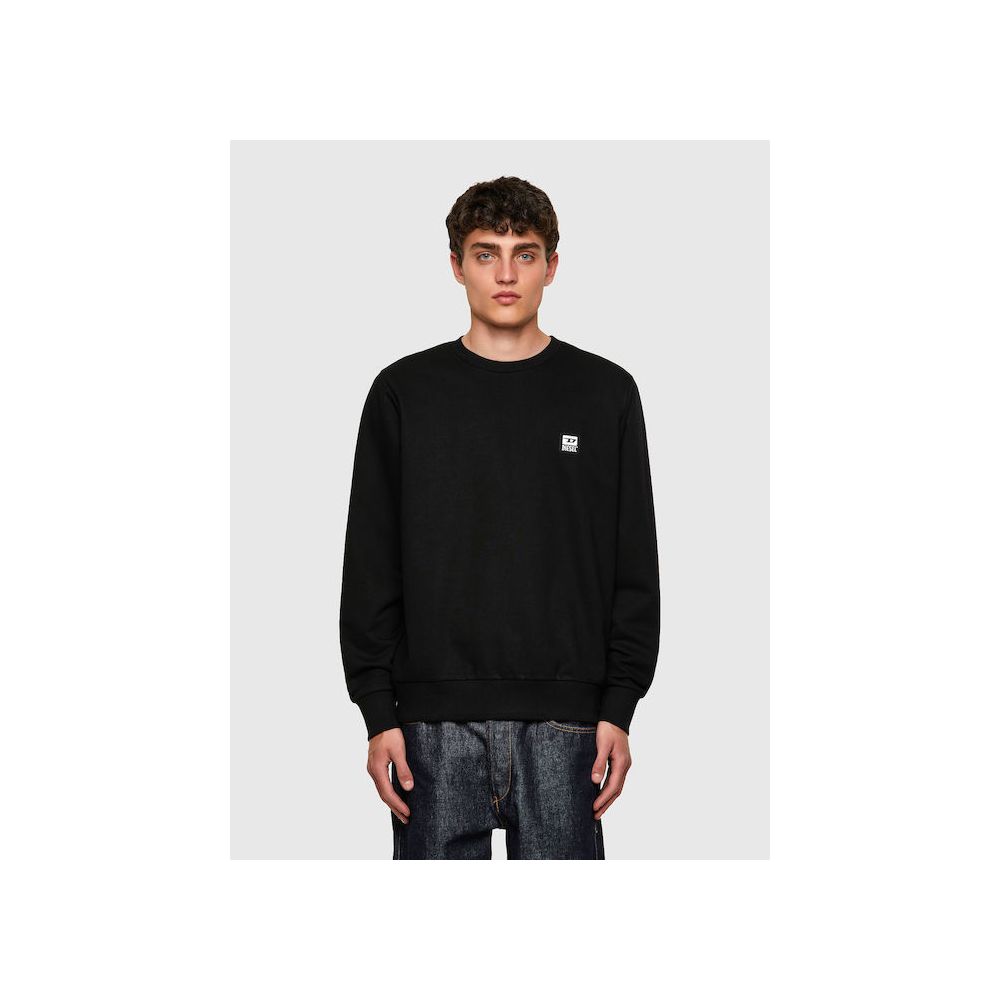 Diesel Sleek Black Cotton Blend Sweatshirt