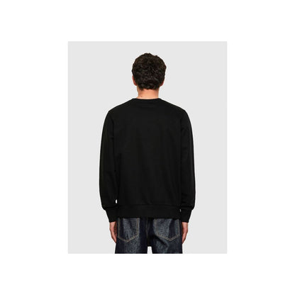 Diesel Sleek Black Cotton Blend Sweatshirt