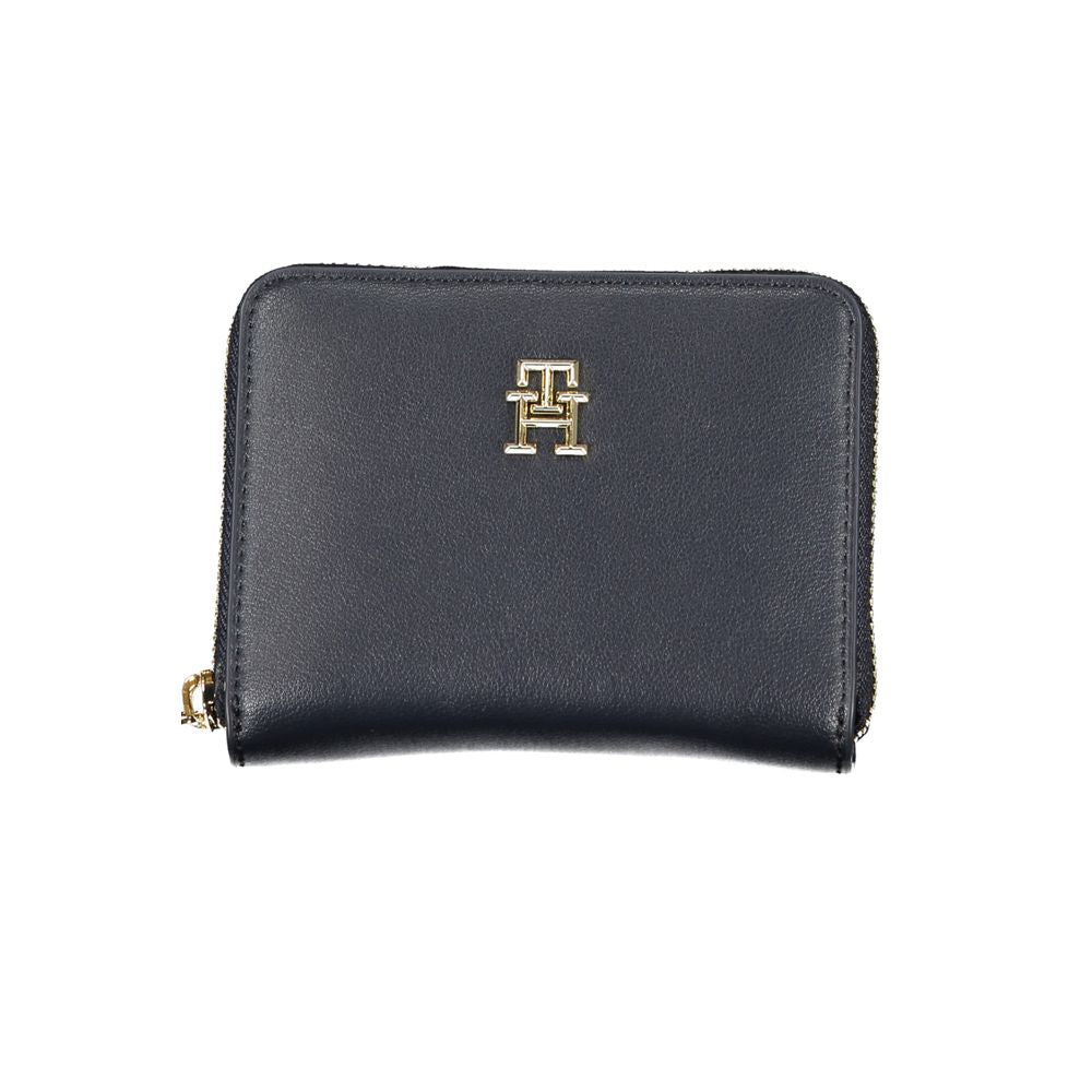 Tommy Hilfiger Elegant Blue Zip Wallet with Multiple Compartments