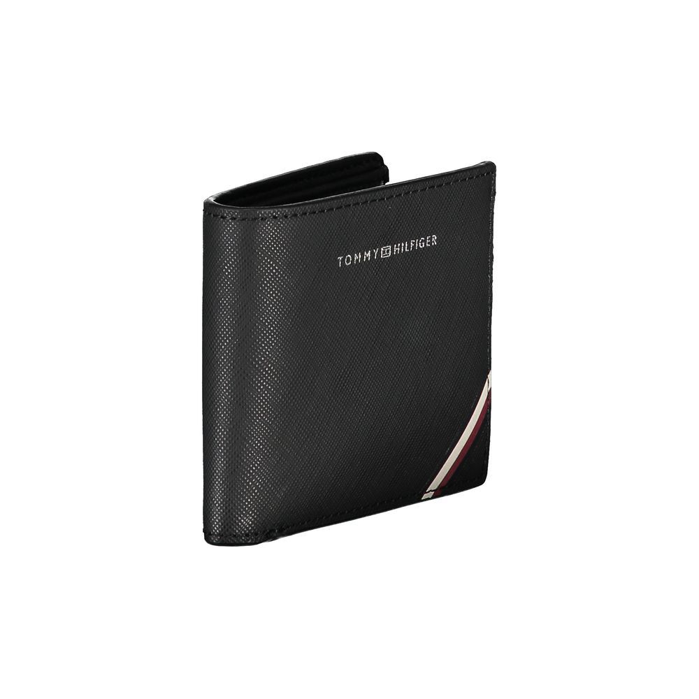 Tommy Hilfiger Elegant Black Leather Bifold Wallet