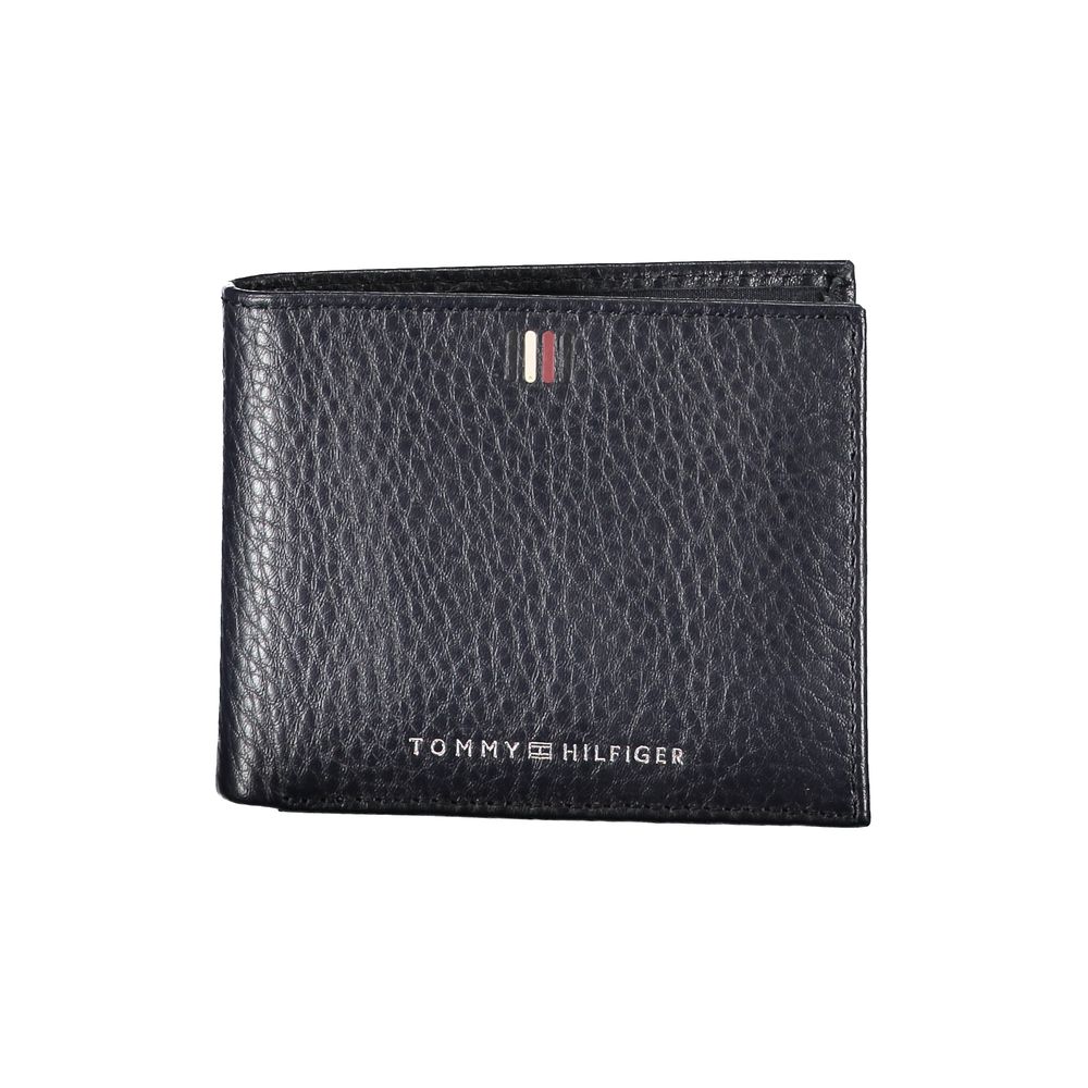 Tommy Hilfiger Elegant Blue Leather Wallet with Contrast Details