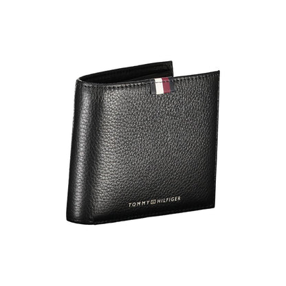 Tommy Hilfiger Elegant Black Leather Dual-Compartment Wallet