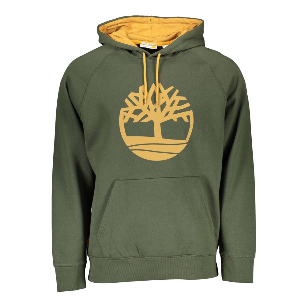 Timberland Green Hooded Sweatshirt with Contrast Detail