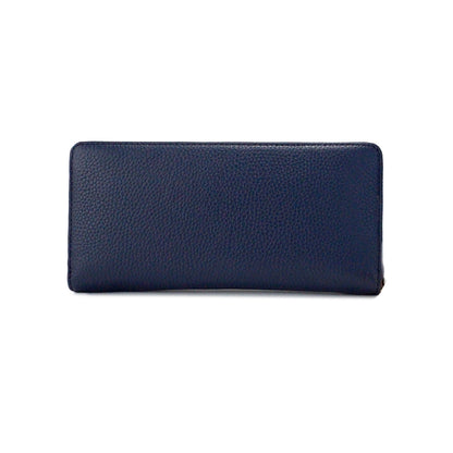 Michael Kors Jet Set Travel Large Navy Pebbled Leather Continental Wrist Wallet