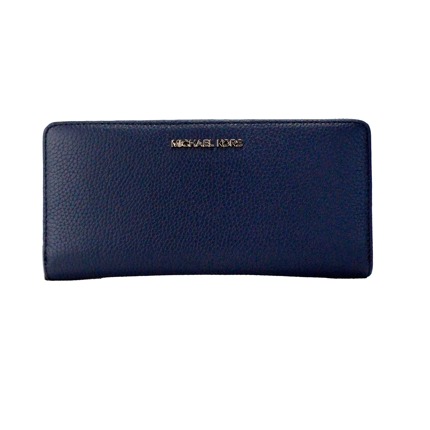 Michael Kors Jet Set Travel Large Navy Pebbled Leather Continental Wrist Wallet