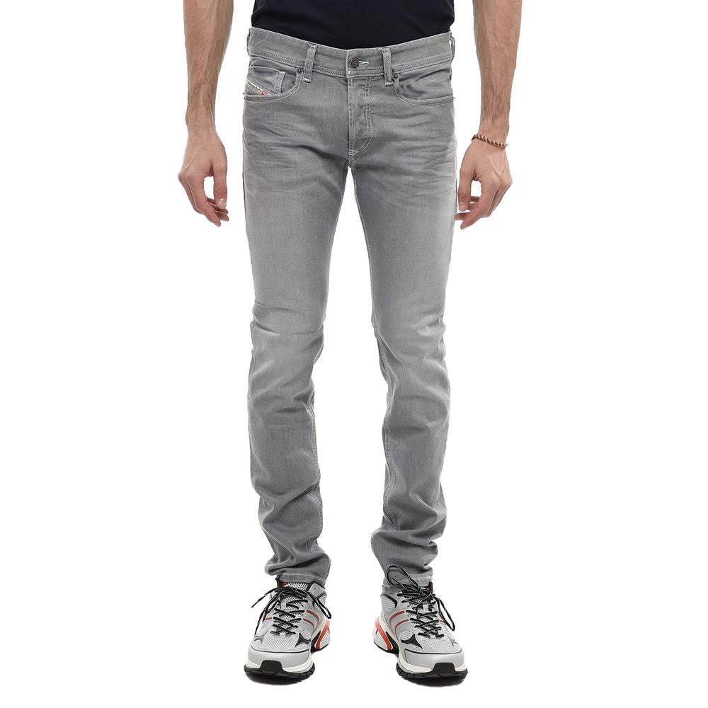 Diesel Gray Cotton Jeans &amp; Pant