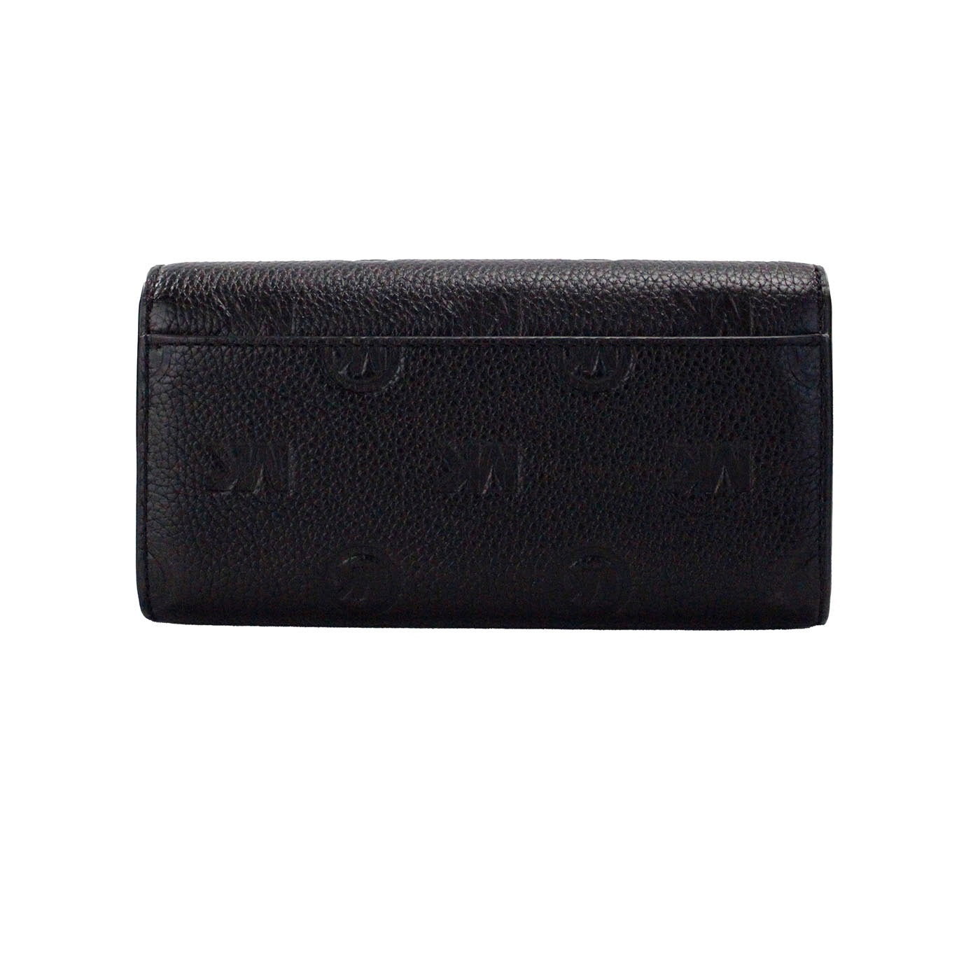 Michael Kors Jet Set Large Black Embossed Envelope Continental Clutch Wallet