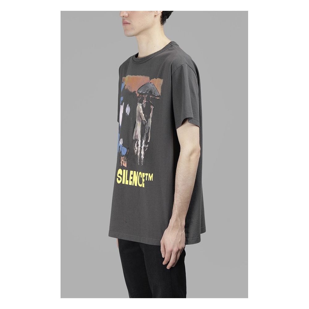 Off-White Iconic Printed Cotton Tee in Gray