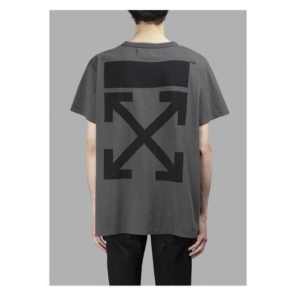 Off-White Iconic Printed Cotton Tee in Gray