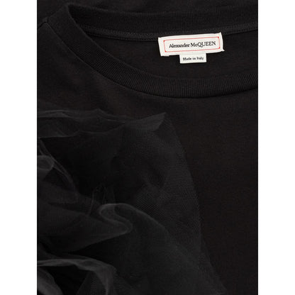 Alexander McQueen Black Cotton Tops &amp; T-Shirt