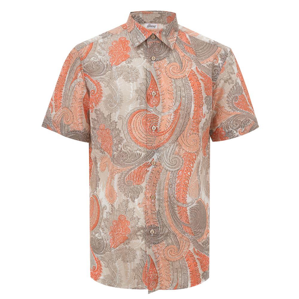 Brioni Orange Cotton Shirt