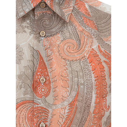 Brioni Orange Cotton Shirt