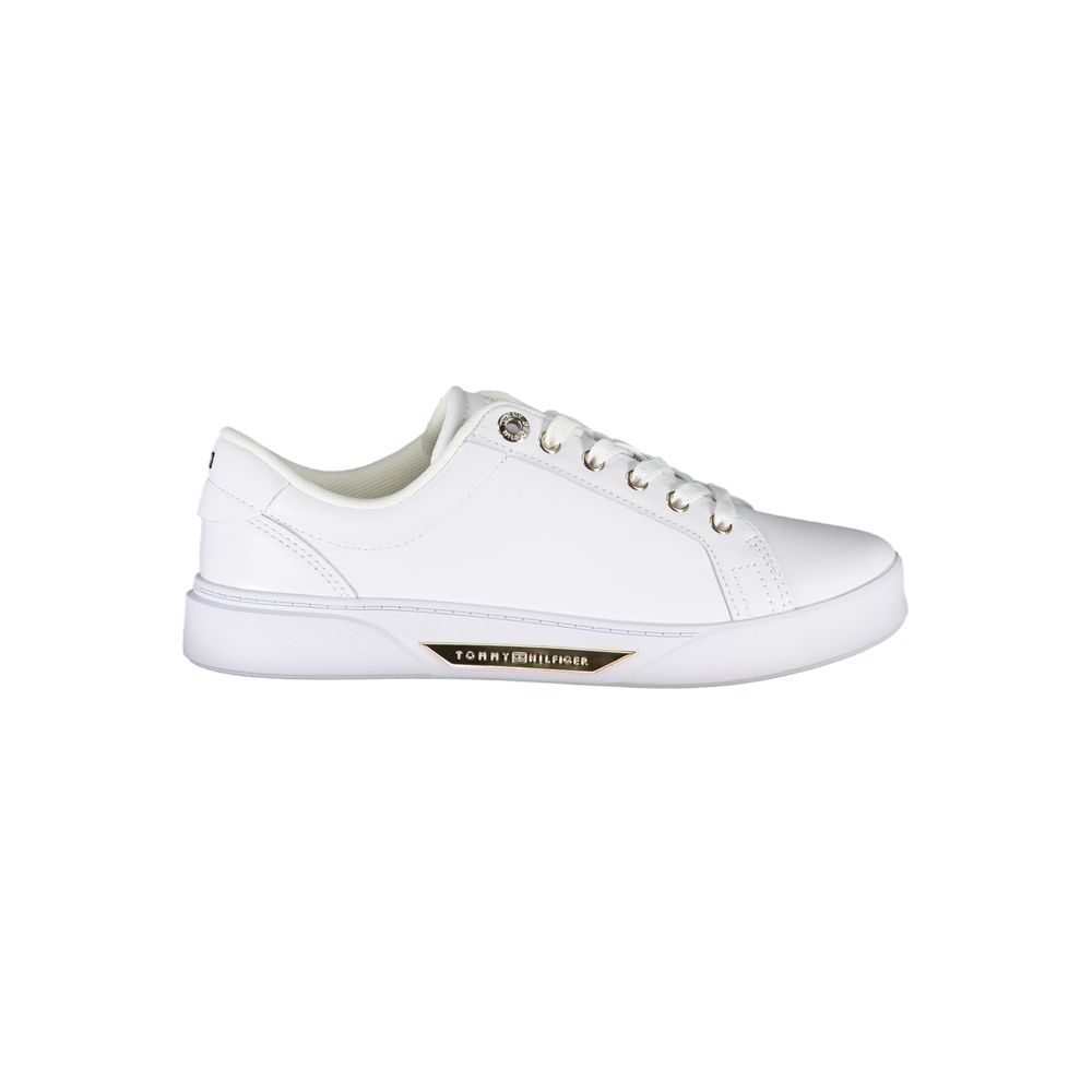 Tommy Hilfiger Elegant White Lace-up Sneakers
