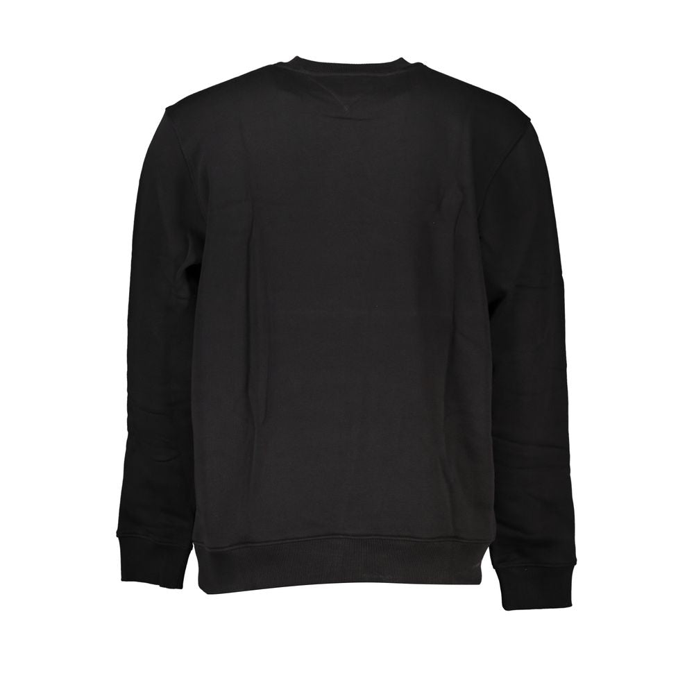 Tommy Hilfiger Sleek Black Cotton Crew Neck Sweatshirt