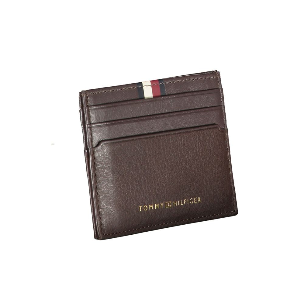 Tommy Hilfiger Elegant Leather Card Holder in Brown