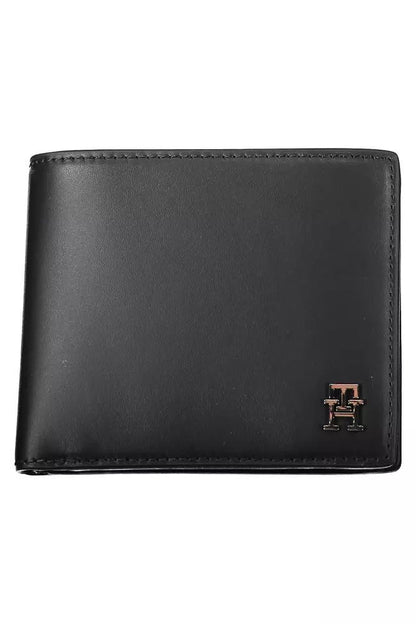 Tommy Hilfiger Elegant Black Leather Bi-Fold Wallet