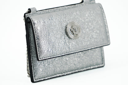 Versace Elegant Silver Nappa Leather Card Case
